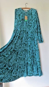 BNWT Boden Smock Tiered Jersey Dress Sz 18 R Brook Paisley Cascade - Picture 1 of 9