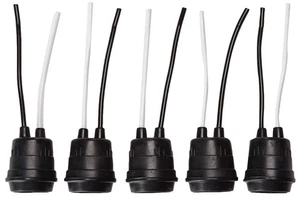 12pz Base Lampada Impermeabile Nero Treccia Portalampada Presa 250V 6A 12 - Foto 1 di 3