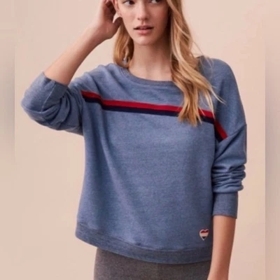 Sudadera Sundry Rayas Cuello Redondo Parche Corazón Azul y Rojo Talla 3 Grande Foto 1 de 4