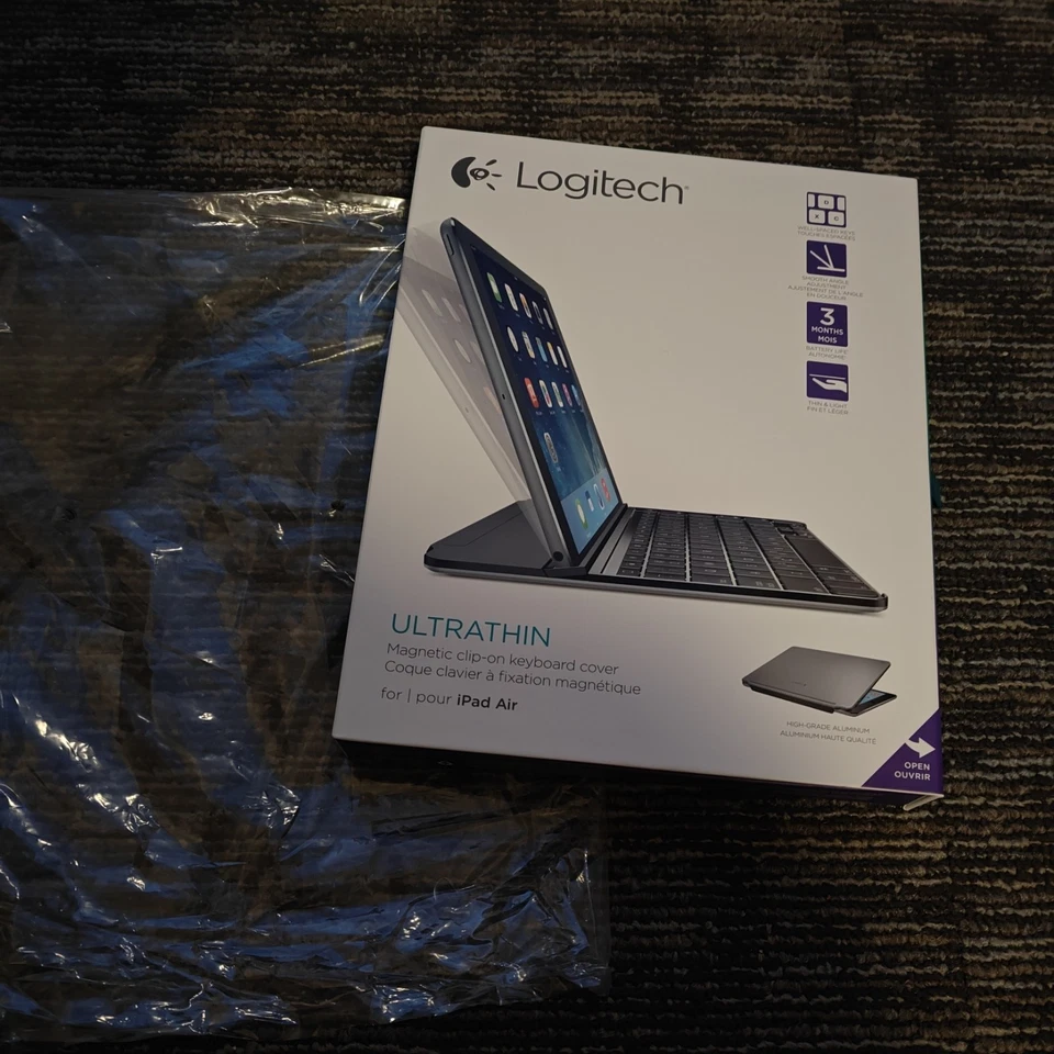 Logitech Magnetic Clip-On Ultra-thin Bluetooth Keyboard Case iPad Air Space Grey - Image 1 of 4