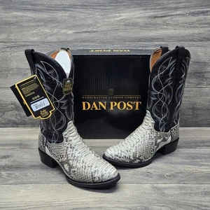 DAN POST HERREN ECHT PYTHON SCHLANGENLEDER NATÜRLICH COWBOY STIEFEL DP3036 Größe 9,5 D - Bild 1 von 15