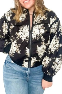 Listicle blake quilted floral print bomber jacket size S - Picture 1 of 3