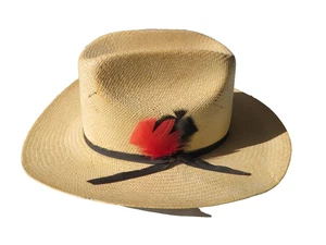 5X Shantung Panama Straw Cowboy Western Hat 7 1/8   Cuauhtémoc - Picture 1 of 22