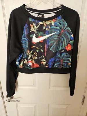 Nike Mujer Recortado Manga Larga Tropical Estampado Floral, Mediano Foto 1 de 4