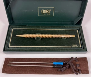 JWL #402-1 CROSS 23K GALVANISIERT GOLD JUWELIER "FLAMESTITCH KUGELSCHREIBER USA - Bild 1 von 12