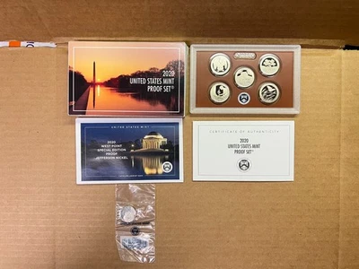 2020 S PARTIAL Proof Set 5 Quarters Coins w/ BOX COA with W Proof Nickel - Image 1 of 4