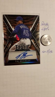 2023 Leaf Exotic Tiger Prismatic /5 Taj Bradley #BA-TB3 Rookie Auto RC - Image 1 of 3