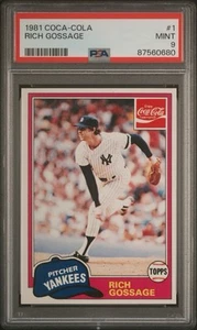 RICH GOOSE GOSSAGE PSA 9 MINT SSP 1981 TOPPS COCA COLA #1 RARE PROTOTYPE - Picture 1 of 3