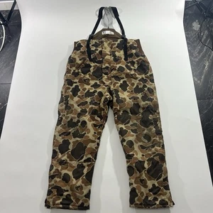 Columbia Omni Tech Duck Camo Bibs Pants Overalls Hunting Insulated XL - Picture 1 of 9