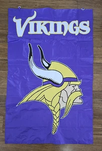 BANDERA del equipo MINNESOTA VIKINGOS interior/exterior 2 CARADAS bordada 44x28 - Imagen 1 de 7