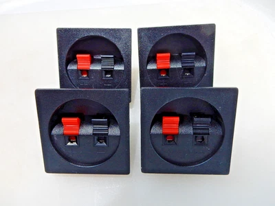 4x Subwoofer 2-Wire Way Square Speaker Box Push Spring Terminal Connector NEW - Image 1 of 2