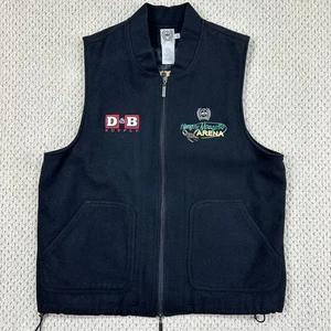 Cinch Wool Vest Mens L Black Western Rodeo Contestant Cowboy Embroidered Jacket - Picture 1 of 19