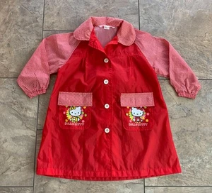 Hello Kitty Girls Size 4 Red Gingham Nylon Jacket With Hood Sanrio Tokyo Japan - Picture 1 of 14