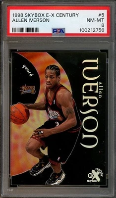 1998 Skybox E-X Century #5 Allen Iverson NM-MT PSA 8 Philadelphia 76ers 2756 - Image 1 of 2