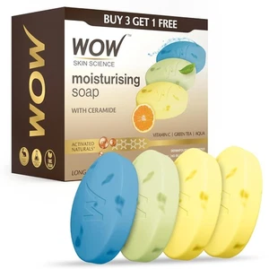 WOW Jabones Hidratantes con Ceramida Vitamina C, Té Verde, Aqua Pack de 4 | 400g - Imagen 1 de 9