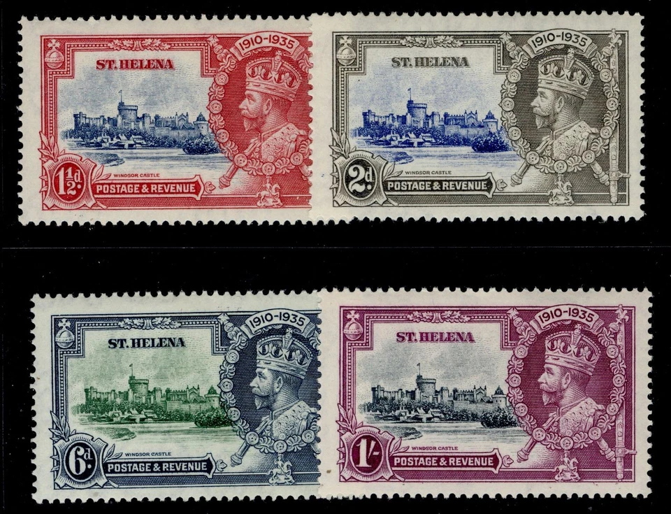 ST. HELENA GV SG124-127, 1935 PLATA JUBILEO CONJUNTO, M COMO NUEVO. Cat 38€. Foto 1 de 1