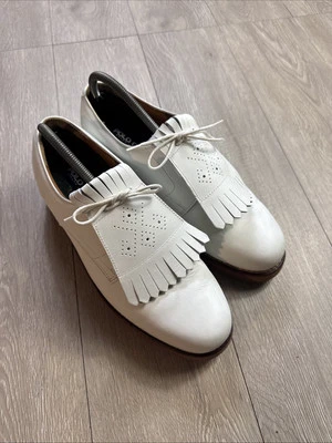 Zapatos de golf para mujer Polo Ralph Lauren blancos MA4801 talla 10D solapa con borlas Foto 1 de 4