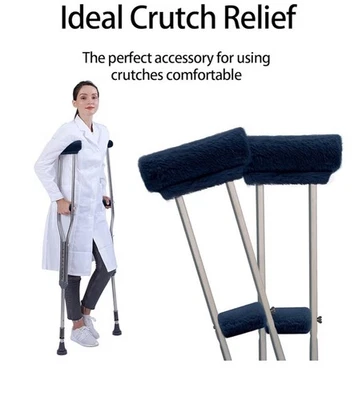 SPRING SEAON Fluffy Crutches Padding Universal Navy Pads for Armpits Cushion - Image 1 of 3