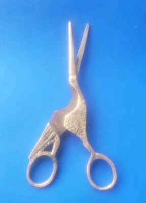 Vintage Brass Bronze Crane Bird Scissors.  - Image 1 of 4