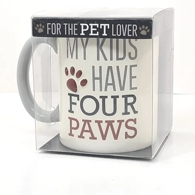 Grasslands Road Pet Lovers Mug My Kids Have Four Paws Ceramic Coffee  - Image 1 of 4