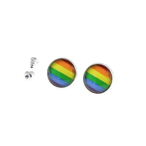 Stainless Steel Earrings - LGBTQ Pride Studs - 15mm - 2 Pieces 1 Pair - ER181 - Picture 1 of 3