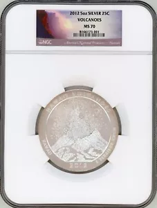 2012-P HAWAII VOLCANOES AMERICA BEAUTIFUL ATB 5 Oz SILVER UNCIRCULATED NGC SP70 - Picture 1 of 5