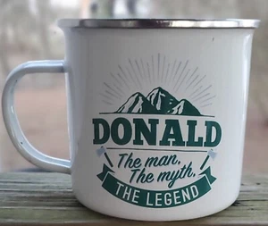 GESCHICHTE UND HERALDIK PERSONALISIERT DONALD EMAILLEGESCHIRR BLECHBECHER 16 OZ. CAMP😁😆 - Bild 1 von 1