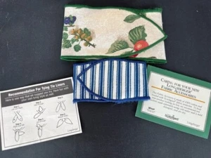 Longaberger Basket Handle Ties - Lot of two - Blue Ticking & Fruit Medley - Picture 1 of 2