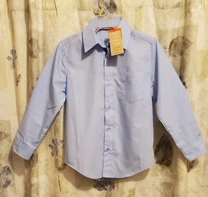 Boys NEW Blue Long Sleeve Dress Up Shirt Nice for Church Size 8 School Uniform - Picture 1 of 7