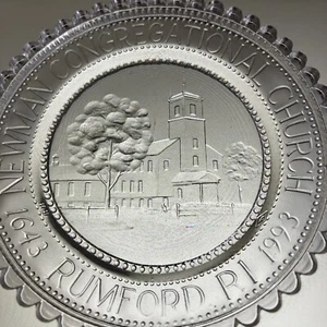Newman RI Congregational Church Rumford Rhode Island Pairpoint Glass Cup Plate - Picture 1 of 7
