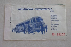 TT35 Vintage Francese Canada Bus opuscolo trasporto Voyageur Provincial inc - Foto 1 di 3