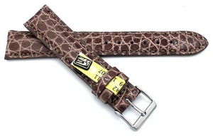 18mm /16  ALLIGATOR passend für Cartier Chopard made Germany Kroko braun shiny - Picture 1 of 4