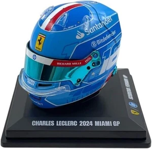 Looksmart Ferrari F1 Charles Leclerc Miami GP 2024 1/5 Scale Mini Helmet Blue - Picture 1 of 6