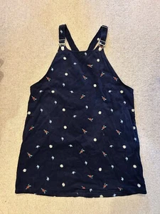 Tu Embroidered Flower Cord Dress Size 16 Dungarees Pinafore - Picture 1 of 8