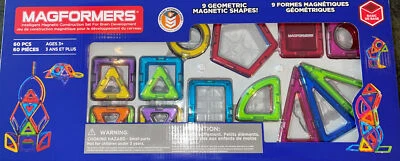 MAGFORMERS 60-Piece Construction Set 9 Geometric Magnetic Shapes Ages 3+ - Image 1 of 4
