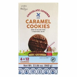 Le Chic Patissier Chocolate Caramel Cookies 33.86 oz 72 Cookies Made in Holland - Picture 1 of 3