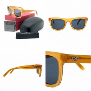 Salvatore Ferragamo SF825S 729 Butterscotch w/Blue Grey 53mm Lenses Sunglasses