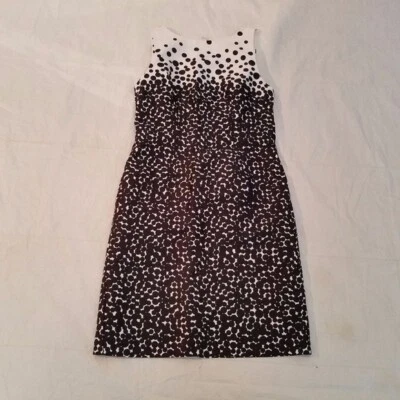 Leslie Fay Size 8 Black & White Polka Dot Sleeveless Sheath Dress $79.00 NWT (H) - Image 1 of 3