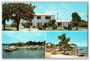 Key Largo Florida FL Postcard Rock Reef Resort Boat Ramp Dock Fishing Pier c1960 - Picture 1 of 2