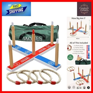 Classic Garden Quoits Game - Durable Wooden Rings for Family Enjoyment - Picture 1 of 11