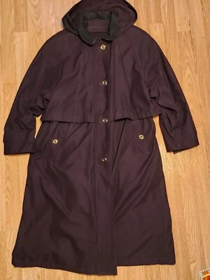 Gabardina Valerie Stevens ciruela púrpura con capucha talla 10P Foto 1 de 4