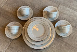 20 Pc Set Noritake HEATHER 4 Place Settings,dinner Plate,salad,bread,cup/saucer - Picture 1 of 3
