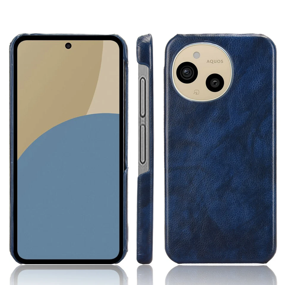 For Sharp Sense 9 /SH-M29, Luxury Hybrid PU Leather Hard Bumper Slim Case Cover - Image 1 of 4