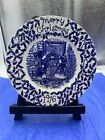 Royal Crownford Norma Sterman 1976 Merry Christmas Blue/White Plate