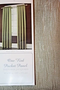 Jaclyn Smith One Rod Pocket Panel - Textured Jacquard - Sage  42 x 84"  - Picture 1 of 2