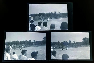 1950s Photo Negative Company Baseball Team Game Batter Catcher Lot 3 Vintage OH - Image 1 of 4