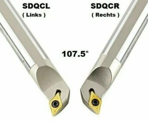 107,5° SDQCR/ L Bohrstangen für DCMT /DCGT Wendeschneidplatten mit Rechnung - Picture 1 of 11