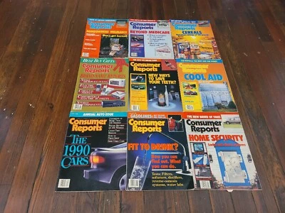 Vintage Lot (9) Consumer Reports Magazines 1989-1990 - Image 1 of 4