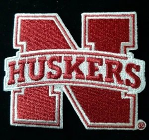 NEBRASKA Patch CORN HUSKERS Iron On Emblem VTG 3" x 2.5" "N" Applique Badge Tag - Picture 1 of 4