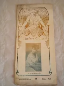 Vintage Programme Theatre Cluny Paris 1908 Art Nouveau mariee du mardi gras - Picture 1 of 5